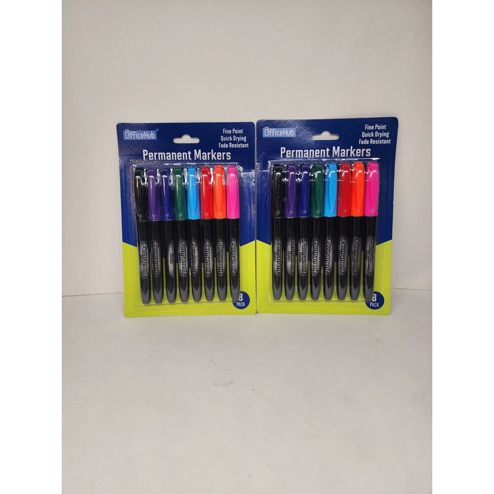 Permanent Markers Fine Point Quick Drying Fade Resistant Multicolor (16) Lot